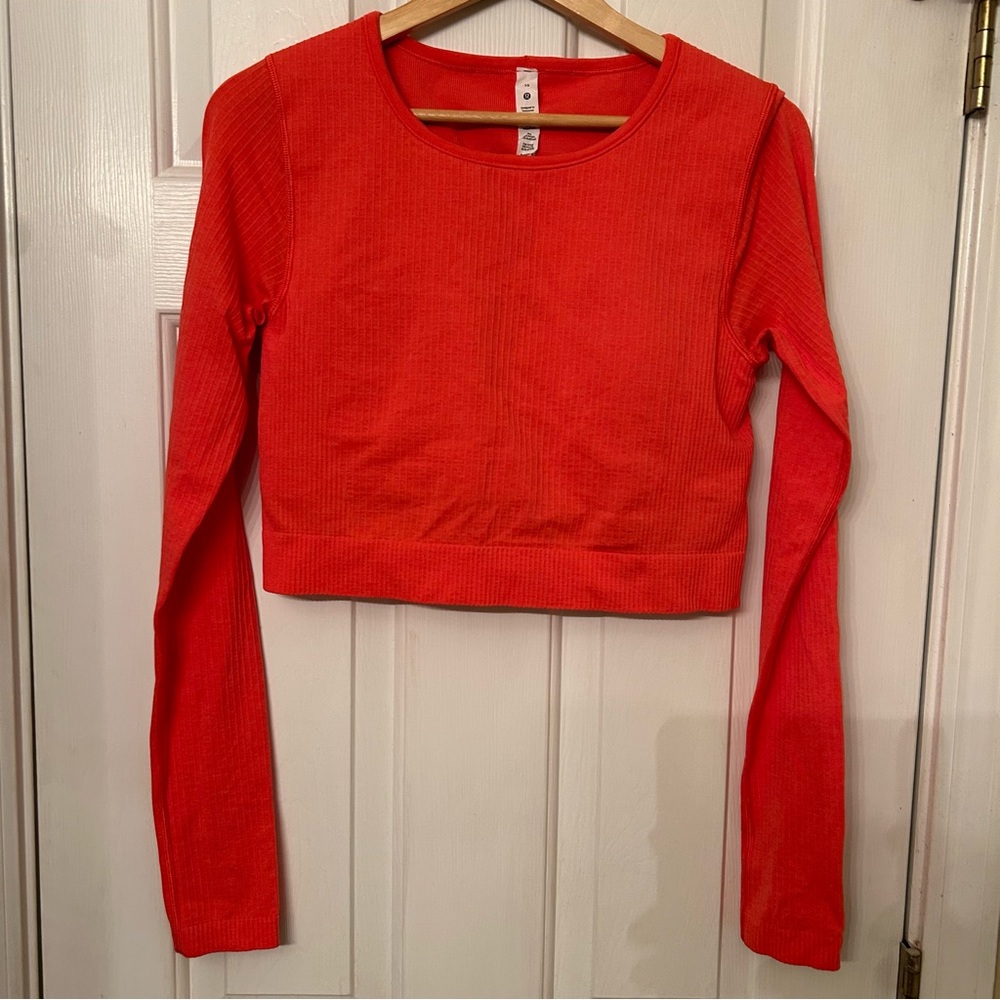 Lululemon Ebb to Street Long Sleeve crop top Size 10